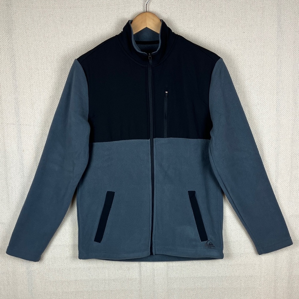 QUIKSILVER The Trail Polar Fleece Jacket Charcoal Gray Black NWT